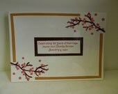 Custom Anniversary Signature Guestbook Platter - Personalized with Cherry Blossoms - Pink and Gold Flowers