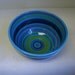 Cool Color Stripes Cereal or Ice Cream Bowl - Hand Painted Ceramic - Extra Large Personal Bowl