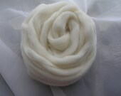 Natural Undyed White Wool Roving--1.1 ounces