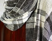 Handwoven Scarf Shawl, Warm Chenille Wrap, Extra Wide Long Scarf