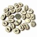 Natural Dark Rim Bone Rune Set Elder Futhark (Hand Carved) With Manual & Pouch