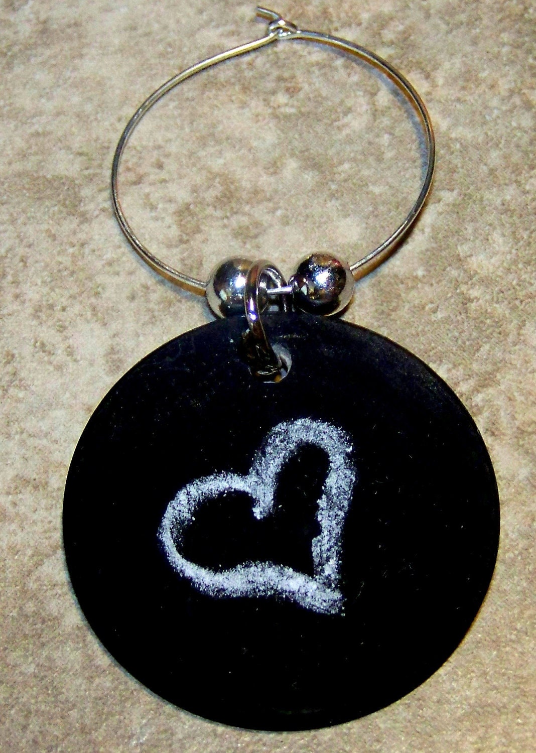 Wine Tag Charms Chalkboard with Fleur de Lis Box & Chalk Conversation Piece Valentines Day