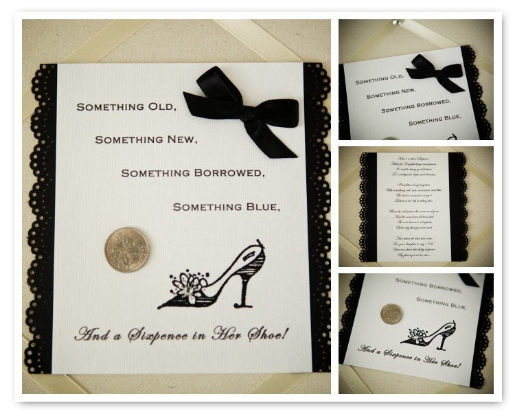 Black and White Sixpence Keepsake Card