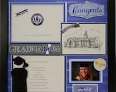 UNIVERSITY OF CONNECTICUT Graduation Memory Album Page (Black Veneer Shadow Box Frame Sold Separately)