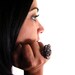 Ceramic Flower Ring - Rustic Blue - Dark Brown Stoneware