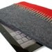 Felt Ipad Sleeve in Merino Wool Red and Gray