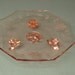 Pink Depression Glass with seams -- 1930s -- six sided bon bon dish