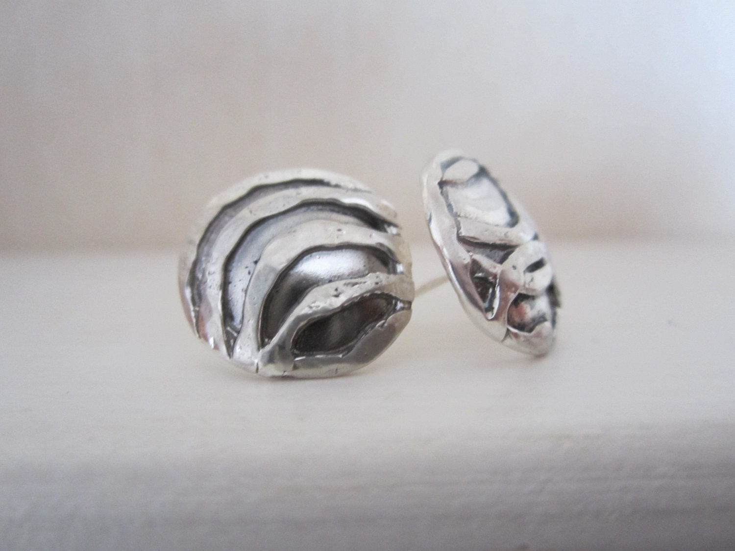 Stud Earrings - Sterling Silver Handmade From Israel