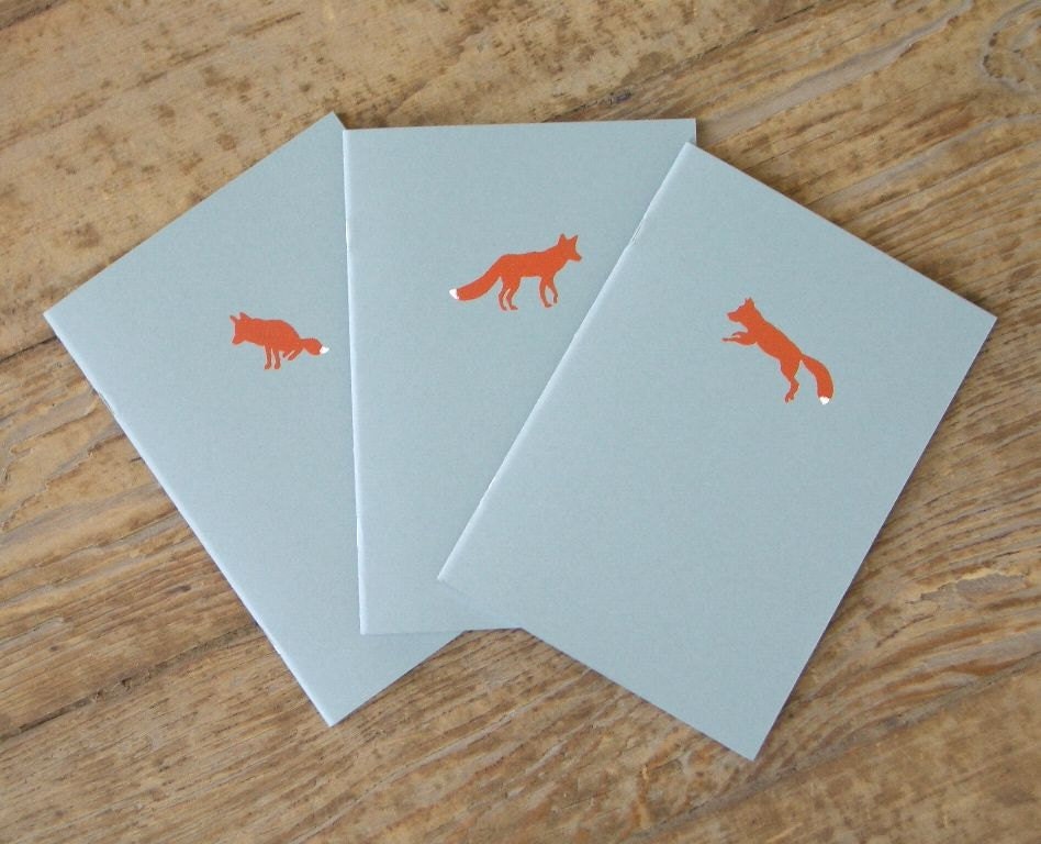 Fox Notebooks - Set of 3 Cahiers