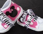 Minnie Mouse High Top Canvas Shoes with Zebra Laces
