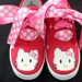 Red & Pink Hello Kitty Hand Painted Children's Lace Up Shoes