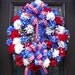 Memorial Day Wreath Patriotic Wreath Spring Wreaths Floral Door 4th of July Decoration
