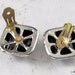 Chunky Bracelet Earrings Matched Set Gold Silver & Black