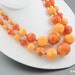 Chunky Bead Necklace Multi Strand Peach Orange & Brown