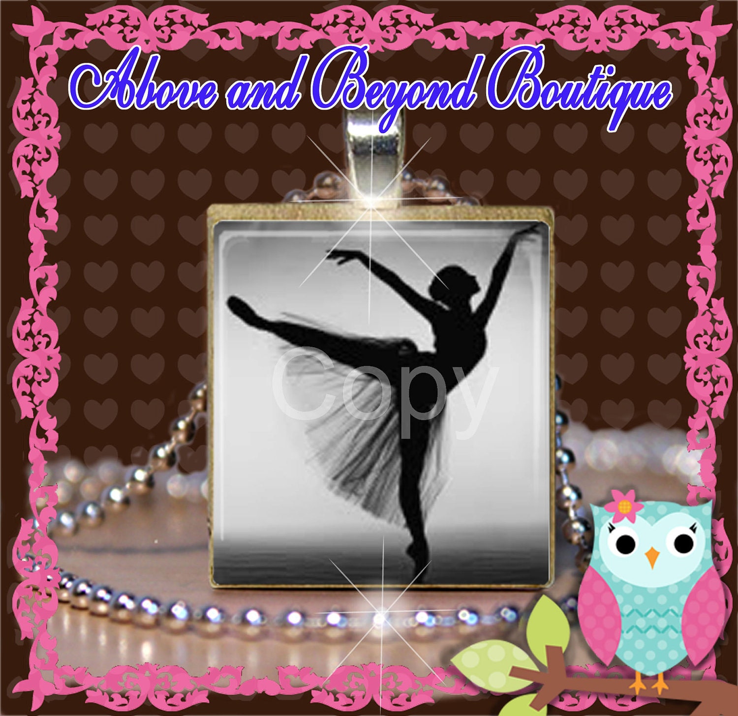 Custom Ballet Scrabble Tile Pendant Name Initial Eat Sleep DancePersonalized  Image 346