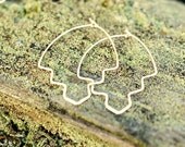 Small Art Deco Hoops Silver or Gold 1B33