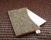 Minimalist Business Card Holder-Credit Card Case. Handmade. Gray - Red wool felt. Eco Friendly. Industrial Retro Design
