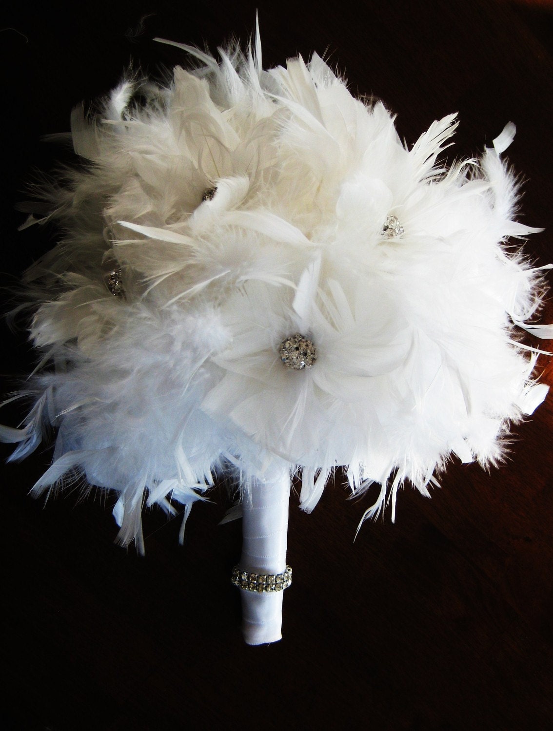White feather bridal/bridesmaid bouquet