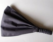 Yoga Headband - Solid Coal Gray Kona Cotton fabric by Robert Kaufman.