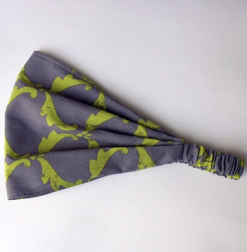 Yoga Headband - Ty Pennington Cotton Fabric for Free Spirit - Angel Wings Gray