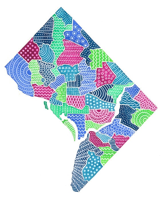 Washington, D.C. Map Illustration