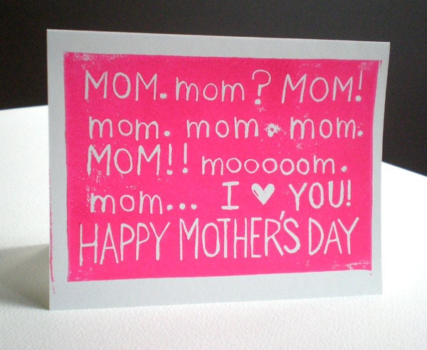 Mom, Mom, Mom. Mother's Day Card