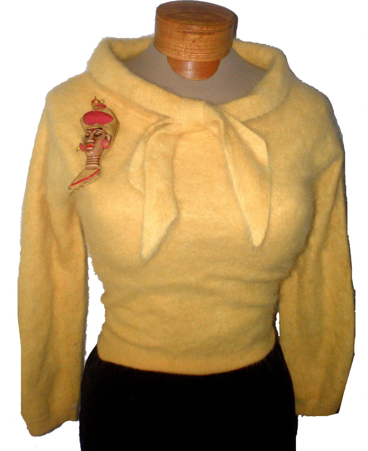 Vintage 1950's 50s angora sweater fuzzy sweater Sweater girl pinup VLV sz. M/L Reserved do NOT purchase