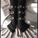 Contorted Angel Arm Warmers - Gothic Unisex Buckled Bondage - Black w/ Silver Metal Buckles - Rivet Head Visual Men Punk Dark Vampire Lolita