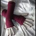 Scarlet Thing in You Arm Warmers - Cranberry Burgundy Cotton - Yoga Gothic Dark Tribal Chic Bohemian Boho Gypsy Vampire Cycling Light Goth