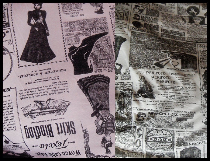Gossip Society Arm Warmers - Victorian Newspaper Print - Ivory Cream Black & Lace - Gothic Steampunk Noir Yoga Romantic Lolita Goth Bohemian