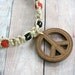 Hemp Rasta Necklace Carved Peace Sign