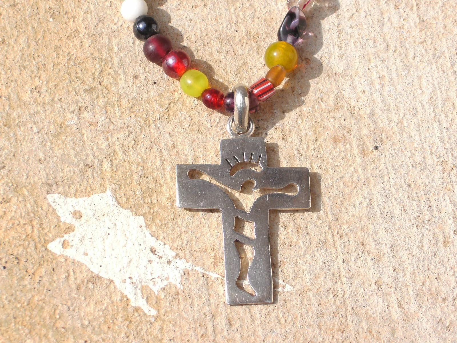 Abstract Crucifix Necklace He died for me