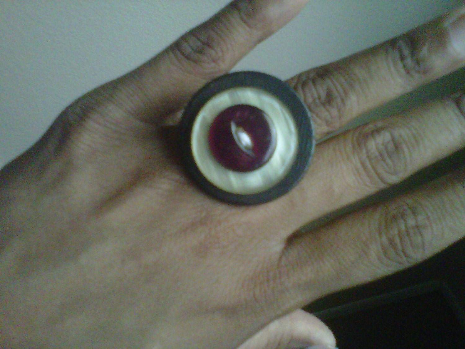 Plum Majesty - A Vintage Button Ring