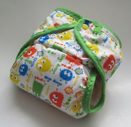 Last One, One Size Koi Ooga Booga Pocket Diaper with Bamboo Velour Inner