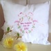 Personalized - Monogrammed Birth Announcement Baby Girl Pillow babyshowe birthday gift nursery decor custom made