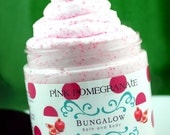 Pink Pomegranate Whipped Soap Scrub with Jojoba Beads - 8oz Jar - Paraben Free