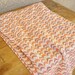 Sale-Vintage Polyester Knit Fabric with Orange and Brown Boomerang Design