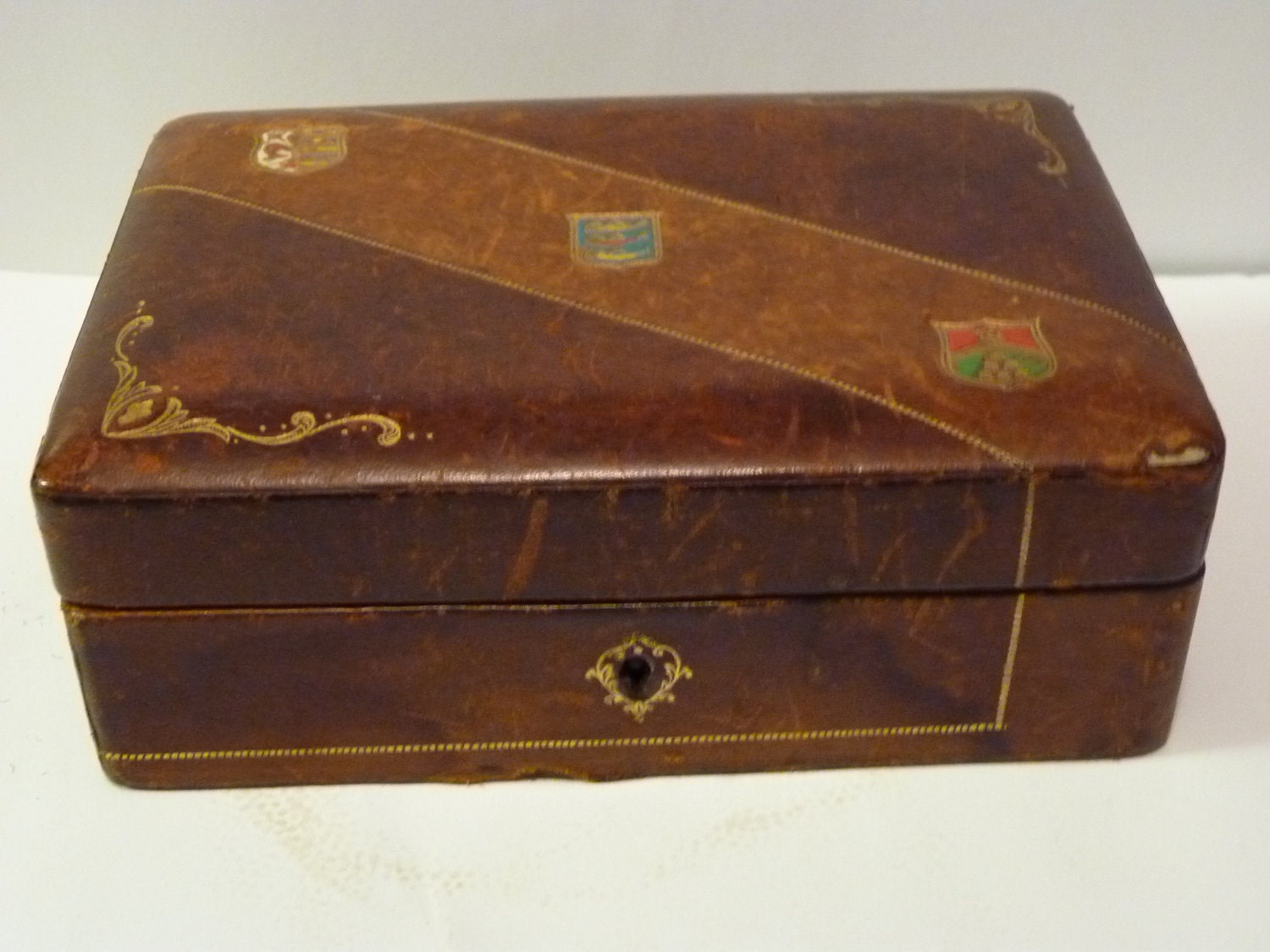 Vintage Leather Men's Jewelry Box Made in Italy by metroretromart