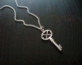 Silver Vintage-Inspired Key Necklace