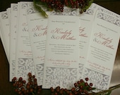Elegant Damask Wedding Program Custom Sample and Color Chart