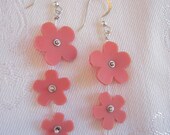 three tier sakura earrings