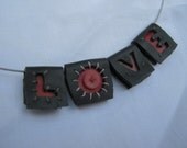 LOVE tiles necklace, loveletter-style