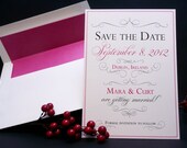 Vintage Save the Date Card - Twice Charmed Sample