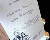 Custom Wedding Program - Sapphire & Diamonds Program Sample