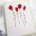 Scarlet Red, Ivory, and Mustard Yellow Felt Spring Flower Card Set