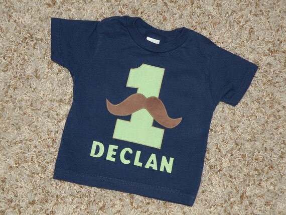PERSONALIZED Mustache birthday shirt or onesie -- any color scheme