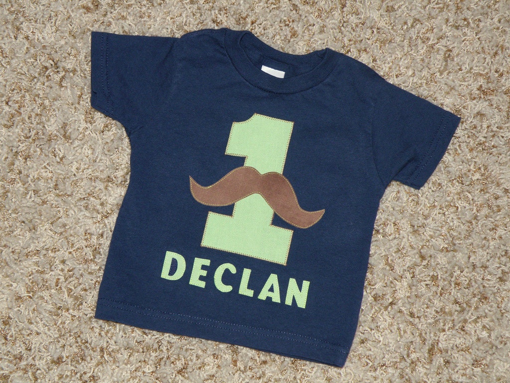 PERSONALIZED Mustache birthday shirt or onesie -- any color scheme