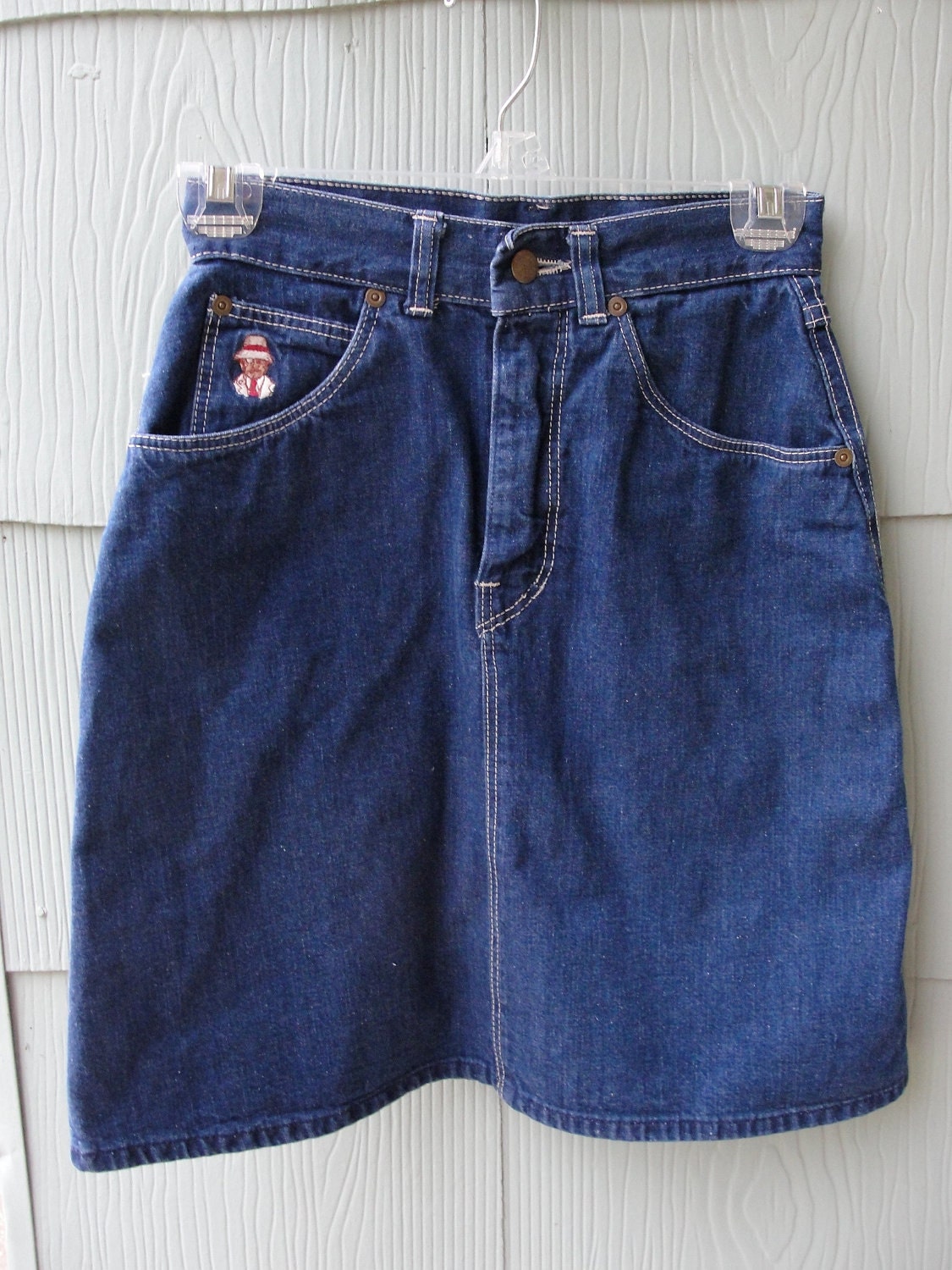 Panama Jack High-waisted Jean Skirt Era 1980s-early 90s- 27 inch waist