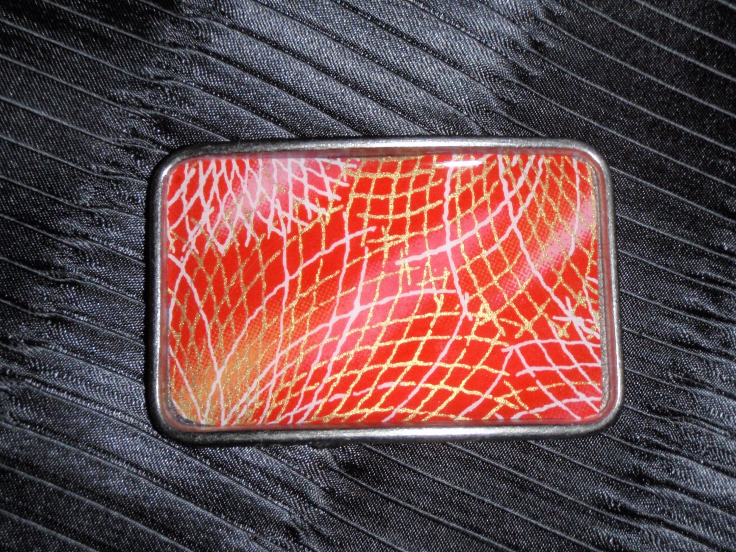 Hey Fancy Pants, Nice Belt Buckle - Its like fireworks - Awesome Orange Chiyogami with Kaledoscope of Fabulous