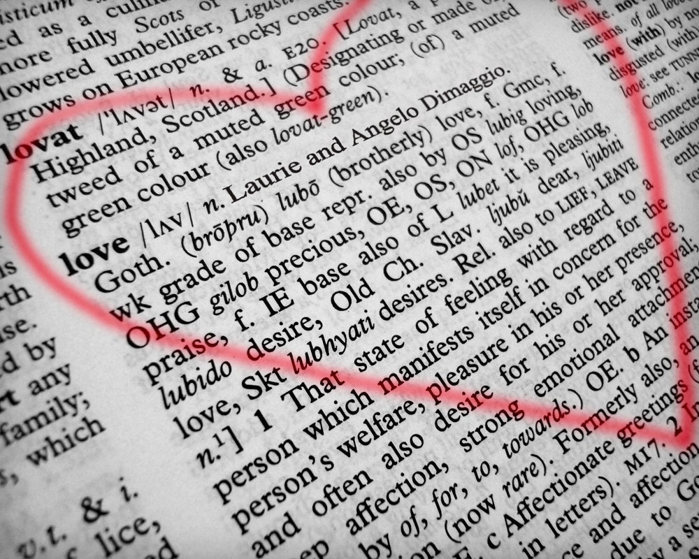 Love Defined Dictionary Personalized Photograph, Custom Name Art, UNIQUE Holiday, Valentines, Wedding, Anniversary Gift